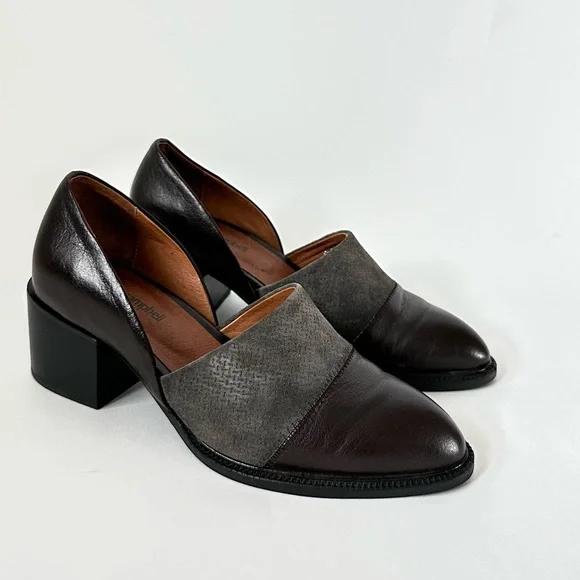 Jeffrey Campbell Chic Brown Loafers Chunky Block Heel ‘Shriver’ D’Orsay Style-8 - Picture 13 of 13